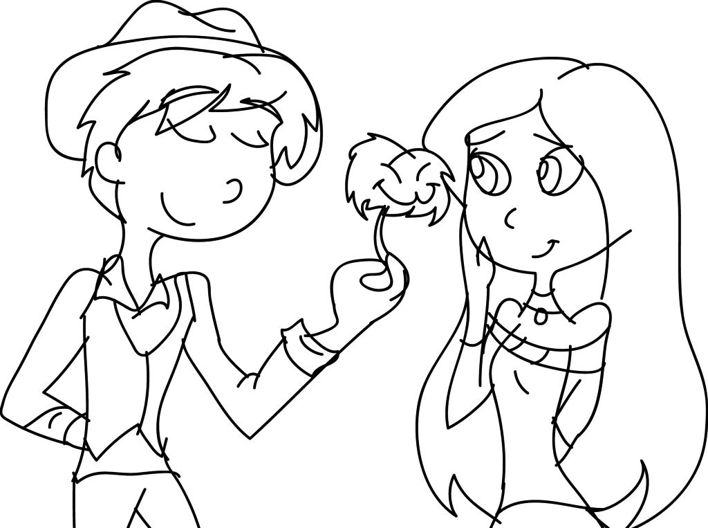 1024x763 Once Ler + Audrey Outline Sketch By Purfectprincessgirl - Outline Sketch