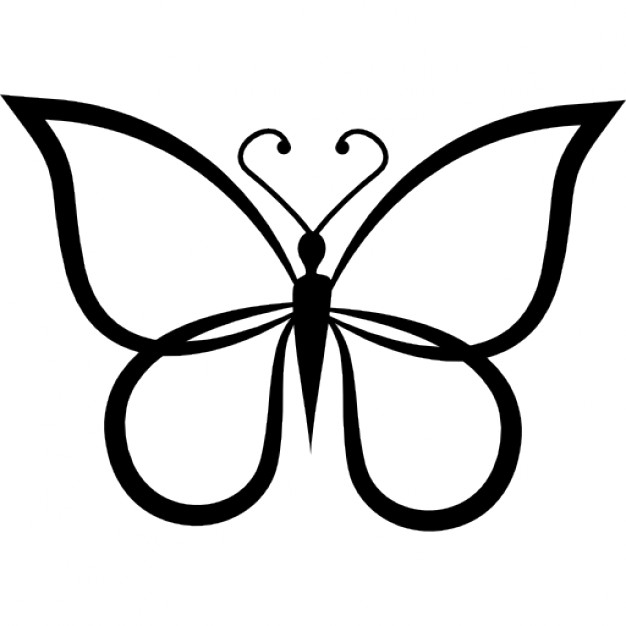 626x626 Butterfly Shape Outline Top View Icons Free Download - Outline Sketch Of A Butterfly
