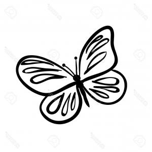 300x300 Stock Illustration Figured Butterfly Icon Outline Style Sohadacouri - Outline Sketch Of A Butterfly