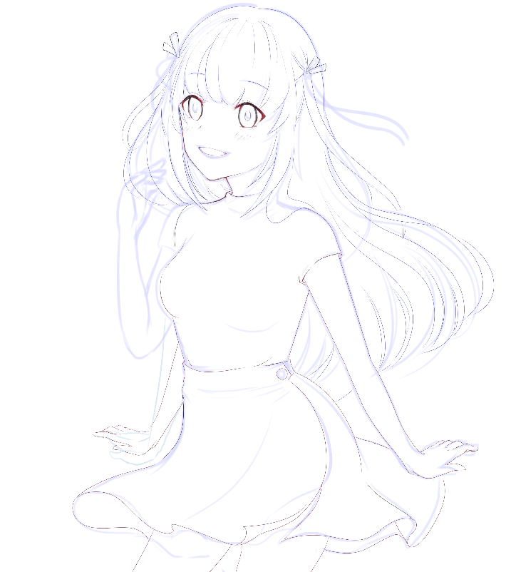 717x802 Manga Basics Free Brush Set Amp Drawing Tutorial - Outline Sketch Of A Girl