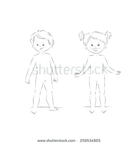 450x470 Girl Body Template Puntogov.co - Outline Sketch Of A Girl