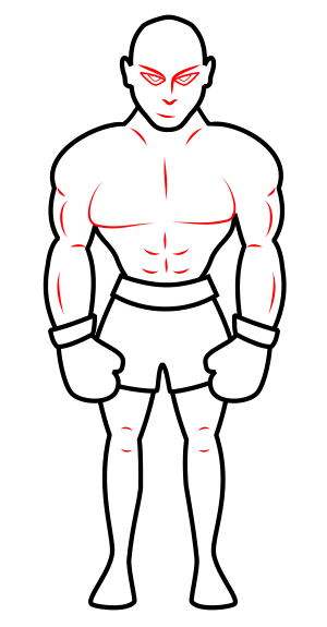 300x575 Drawing A Cartoon Boxer - Outline Sketch Of A Person