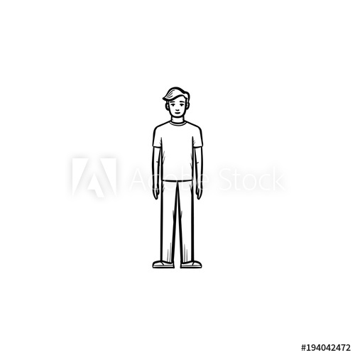 500x500 Figure Of A Person Hand Drawn Outline Doodle Icon. Sketch - Outline Sketch Of A Person