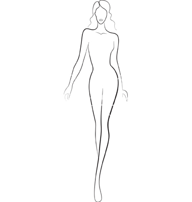 380x400 Woman Outline Template - Outline Sketch Of A Woman