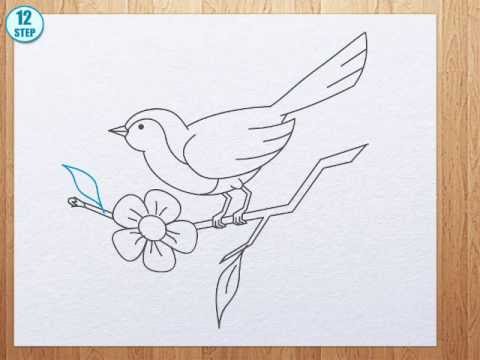480x360 How To Draw Bird - Outline Sketch Of Birds