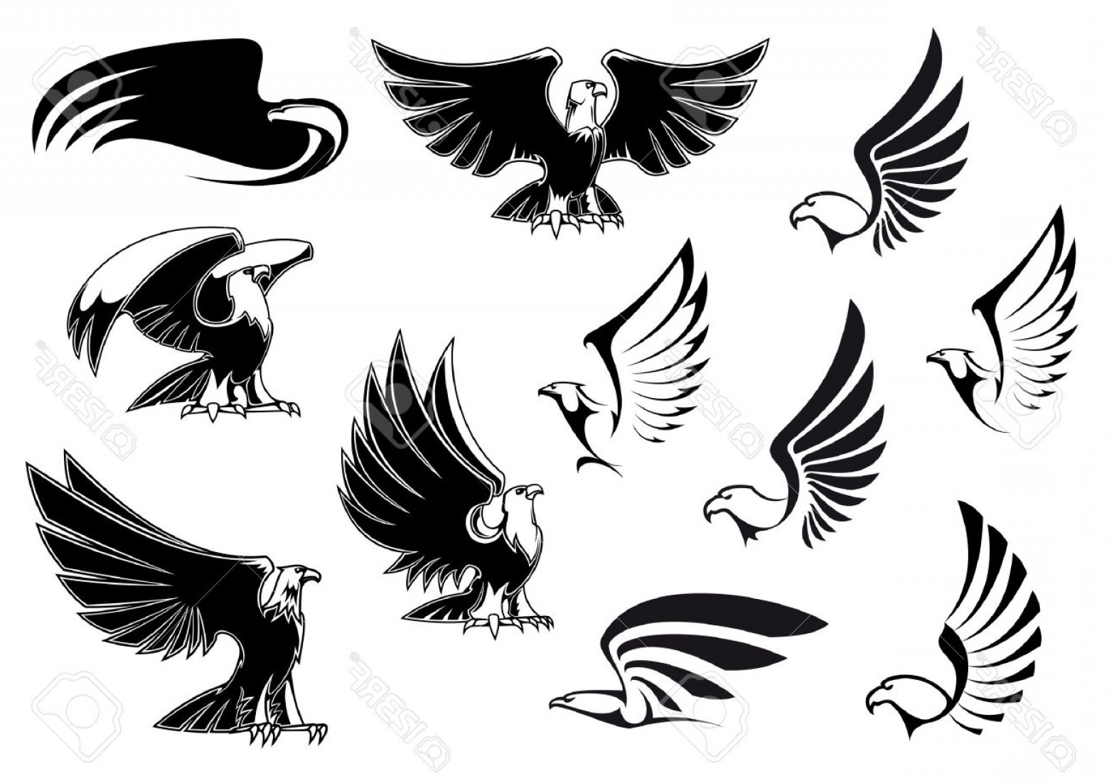 Стилизованный Орел с расправленными крыльями