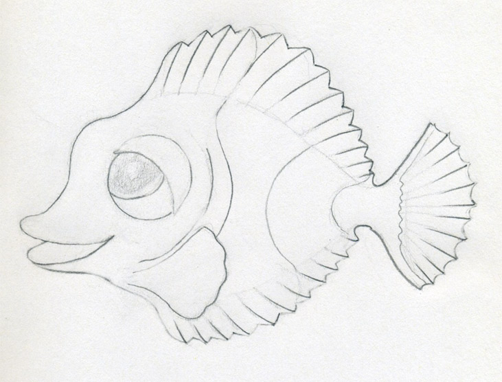 731x556 Original Cartoon Fish Drawing - Outline Sketch Of Fish