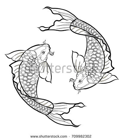 410x470 Fish Drawings - Outline Sketch Of Fish