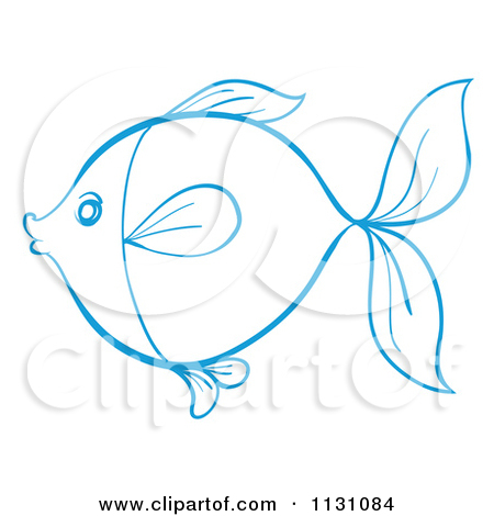 450x470 Blue Sketched Fish Outline 1 Clipart Panda - Outline Sketch Of Fish