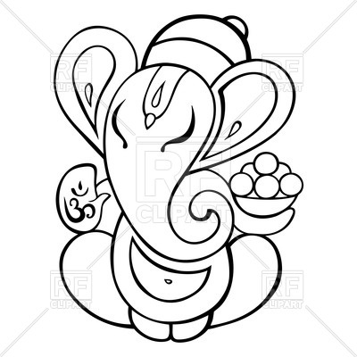 400x400 Outline Of Lord Ganesha Vector Image Vector Artwork Of Plants - Outline Sketch Of Lord Ganesha