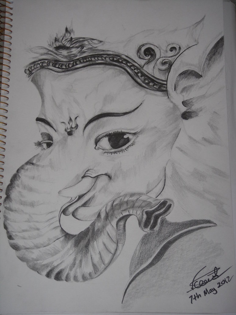 Outline Sketch Of Lord Ganesha at PaintingValley.com | Explore ...