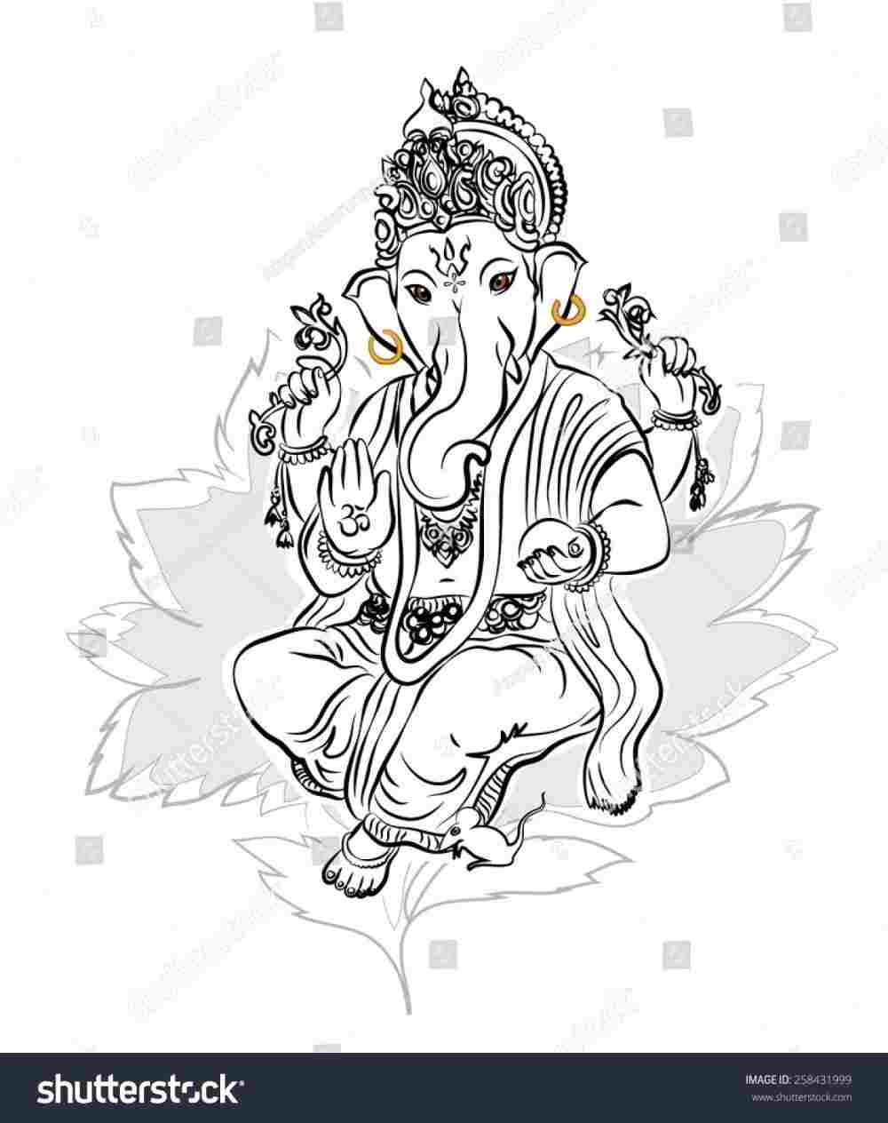 1000x1264 Pencil Lord Ganesha Rhcom Easy Very Easy Ganesha Drawing - Outline Sketch Of Lord Ganesha