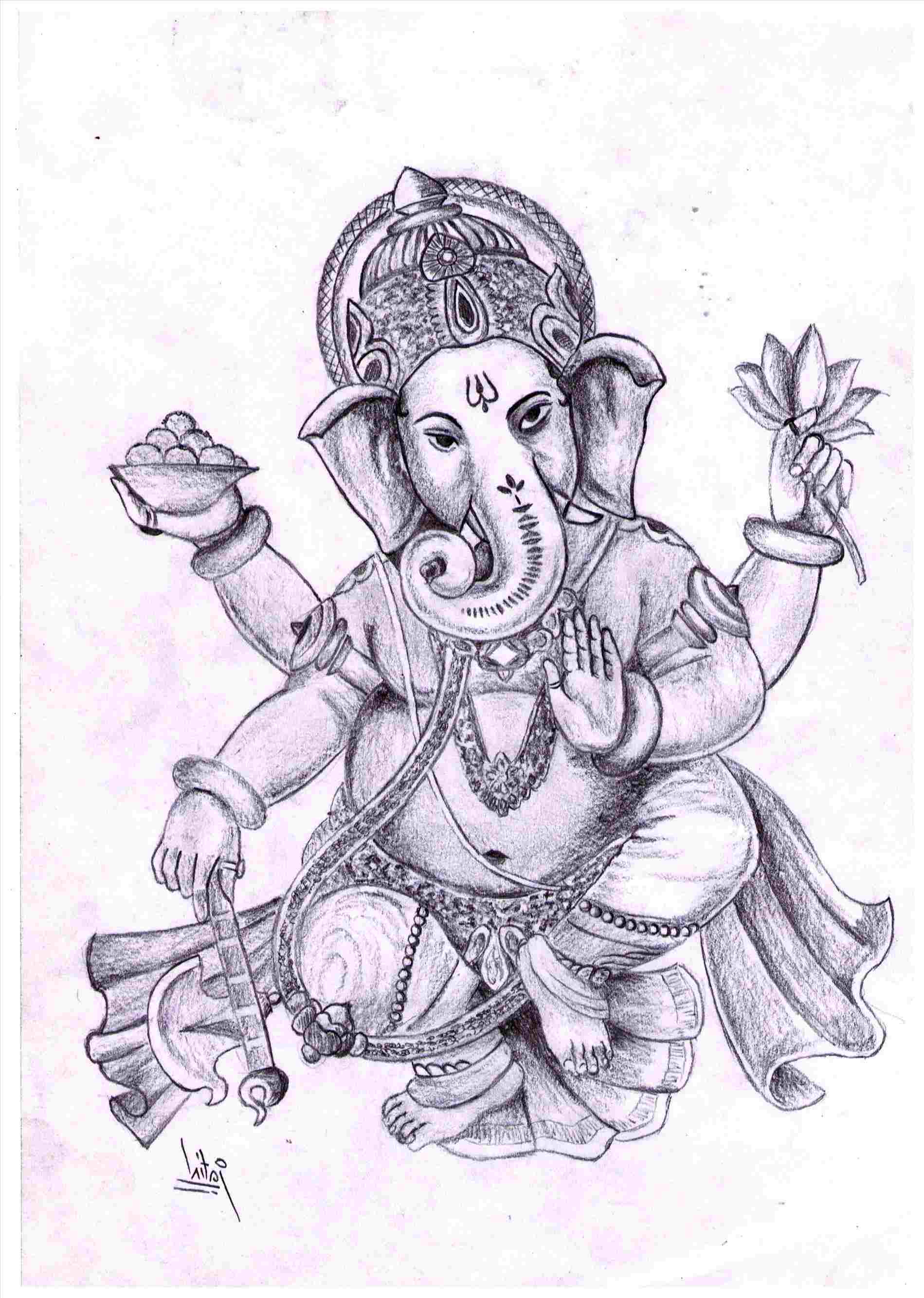 Outline Sketch Of Lord Ganesha at PaintingValley.com | Explore ...