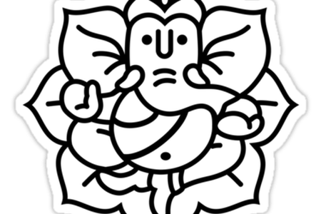 450x300 Drawing Ganesha Outline ~ Frames ~ Illustrations ~ Hd Images - Outline Sketch Of Lord Ganesha