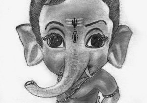 300x210 Easy Outline Pencil Drawings Of Lord Ganesha Ganesh Drawing Free - Outline Sketch Of Lord Ganesha