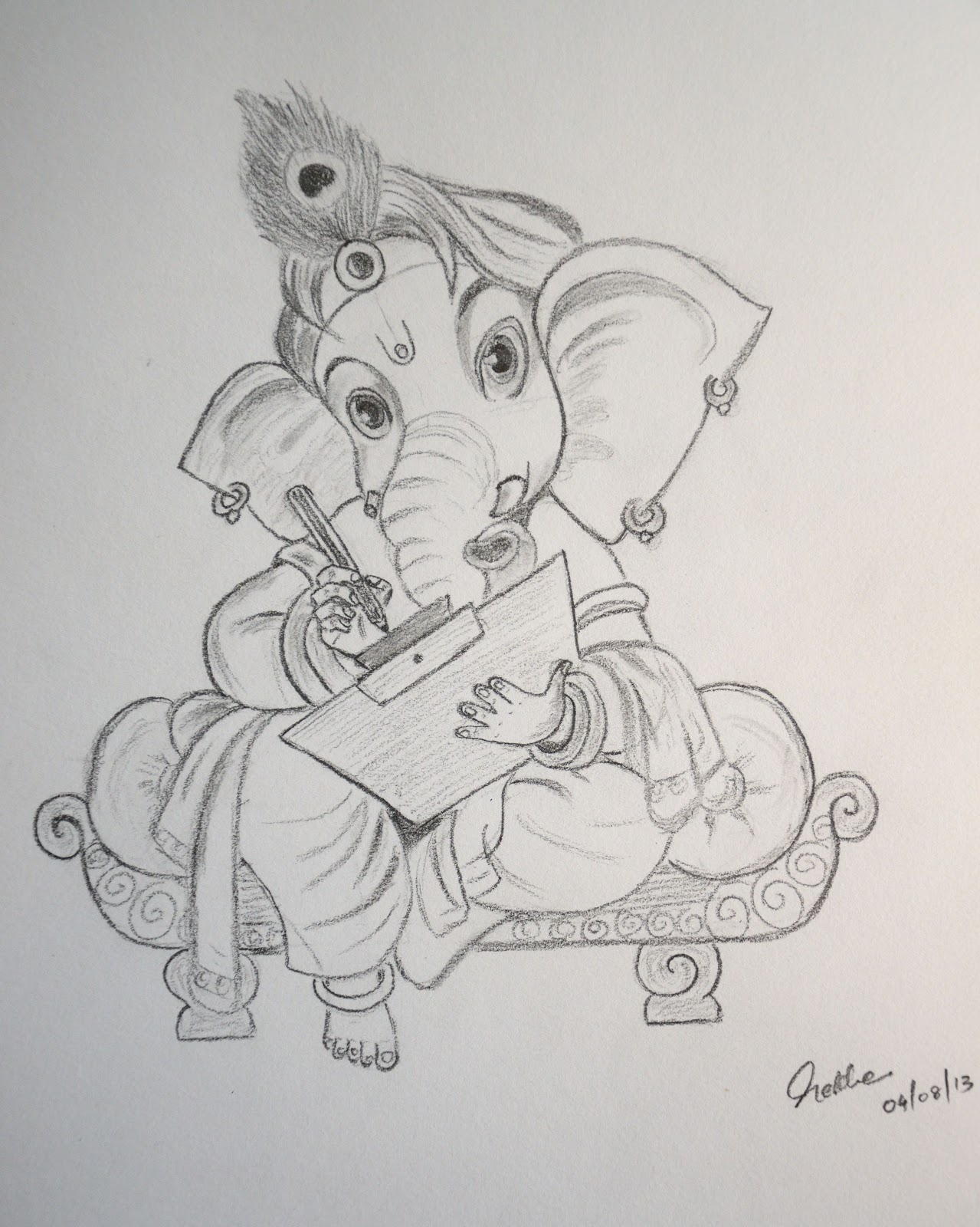 Outline Sketch Of Lord Ganesha at Explore