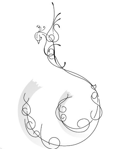 423x480 Outline Drawing Peacock Head Tattoos Pictures - Outline Sketch Of Peacock