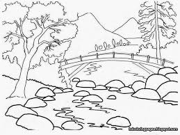 259x194 Easy Boys Outline Childrens Picturesque Sketch - Outline Sketch Of Scenery