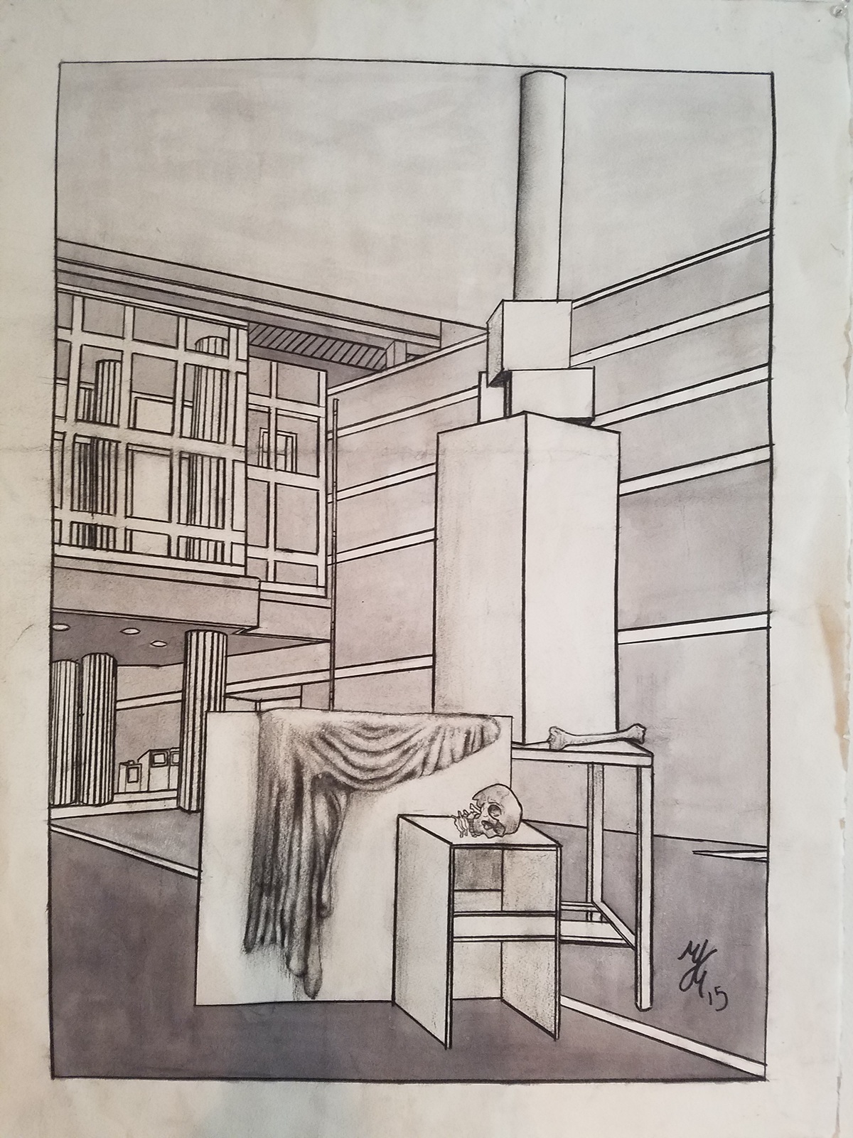 1200x1600 Outside Sketch, Charcoal And Ink, 2015 On Behance - Outside Sketch