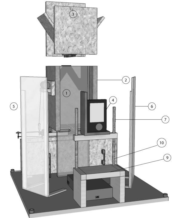 567x721 Sketch Of Model Silo Outside Of Centrifuge, 1 Acrylic Window, 2 - Outside Sketch