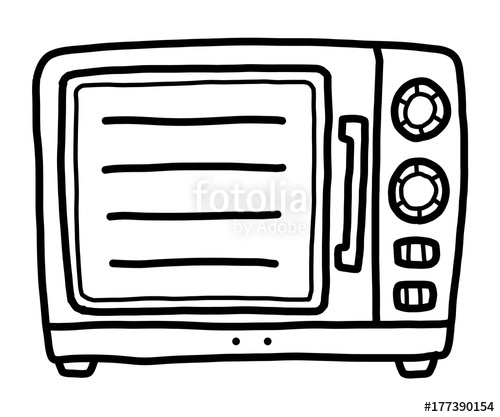500x417 Oven Cartoon Vector And Illustration, Black And White, Hand - Oven Sketch