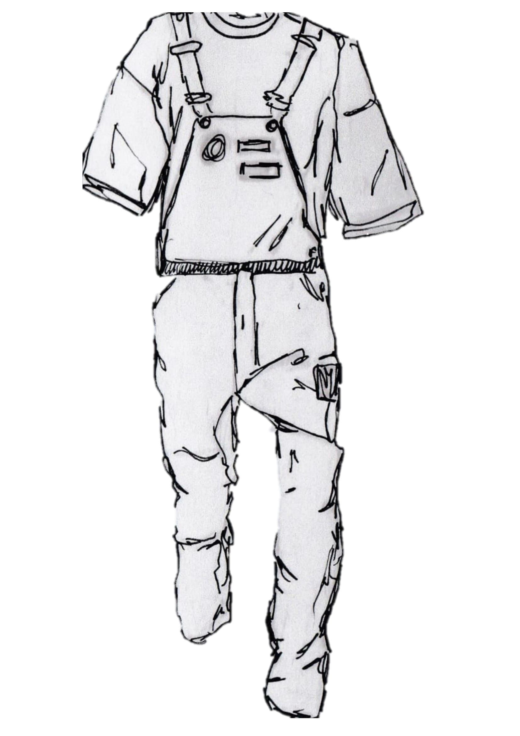 1654x2339 Sketch Of Dungarees Done By Me, Removed Feet, Arms Etc - Overalls Sketch