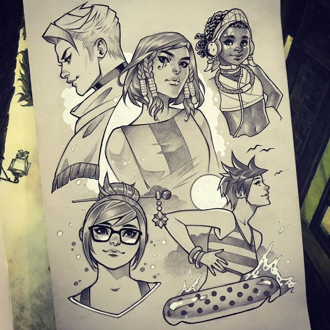 1080x1080 Kate Niemczyk - Overwatch Sketches
