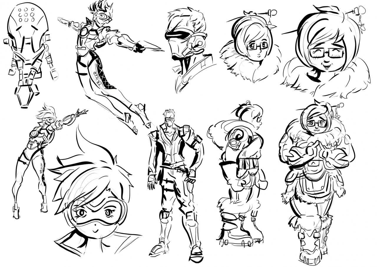 1280x908 Overwatch Sketches 01 By Punishedkom - Overwatch Sketches