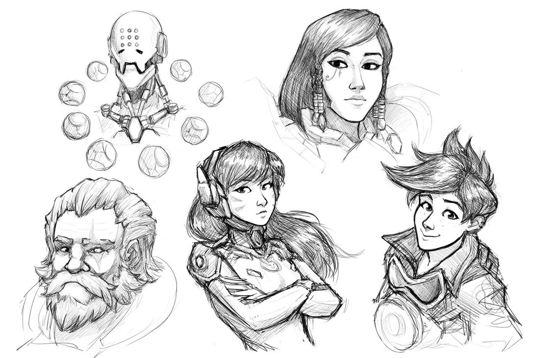 1095x730 Overwatch Sketches By Tresenellaart - Overwatch Sketches