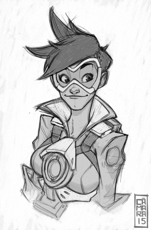 485x737 Quick Tracer Sketch. I Really Like - Overwatch Sketches