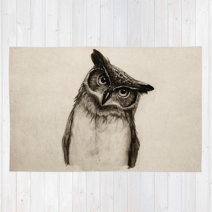 700x700 Owl Sketch Rug By Isaiahstephens Society6 - Owl Sketch Art