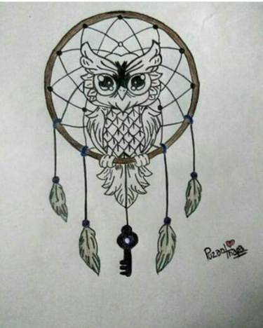 375x468 Sketch Of An Owl Drawing By Tilak Thapa Saatchi Art - Owl Sketch Art
