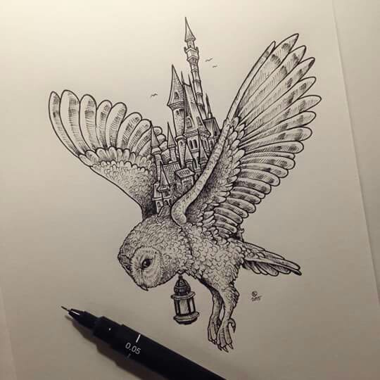 540x540 Sketch - Owl Sketch Art