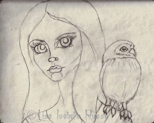 504x403 The Fine Art And Ramblings Of Lisa Isabella Russo Athena Minerva - Owl Sketch Art