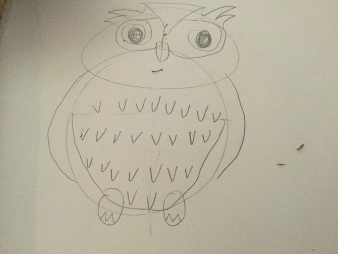 670x503 How To Draw An Owl 14 Steps (With Pictures) - Owl Sketch Drawing