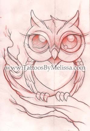 297x430 Loveit Cute Big Eyed Owl Sketch Drawing Artist Melissa Capo - Owl Sketch Easy