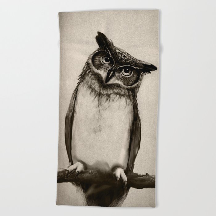 700x700 Owl Sketch Beach Towel By Isaiahstephens Society6 - Owl Sketch Pictures