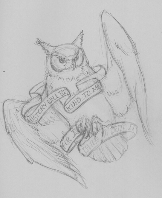 542x665 Owl Tattoo Sketch 2 By Sinistervibe - Owl Tattoo Sketch