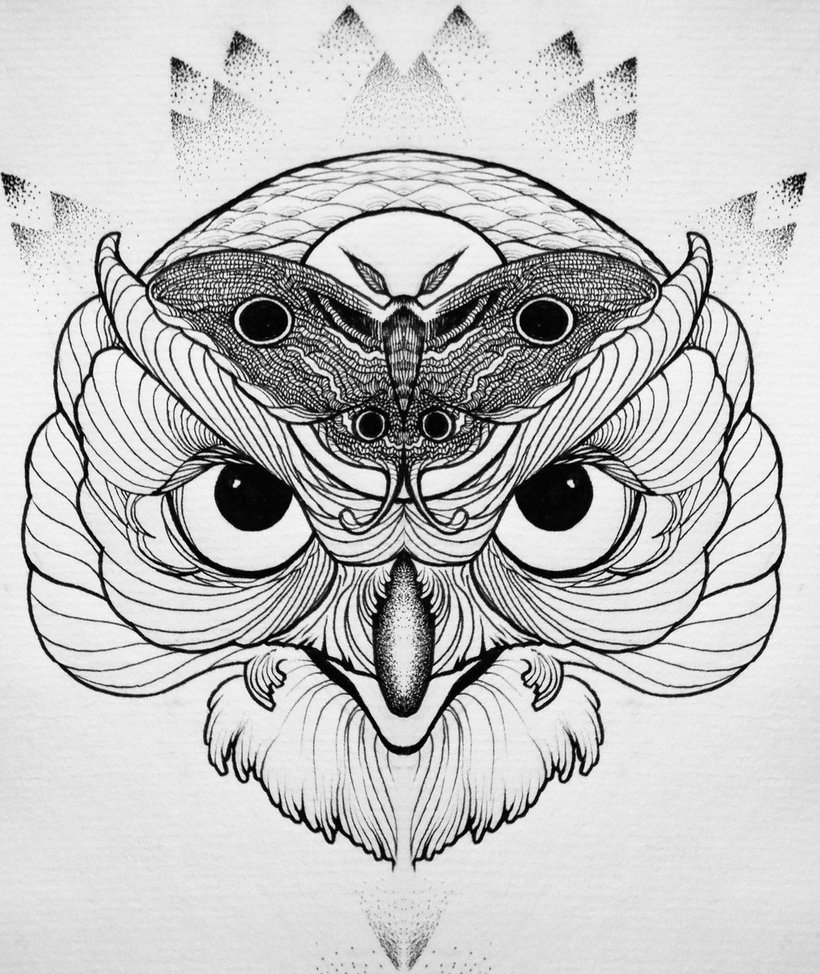 820x974 Owl Tattoo Sketch By Lookawake - Owl Tattoo Sketch