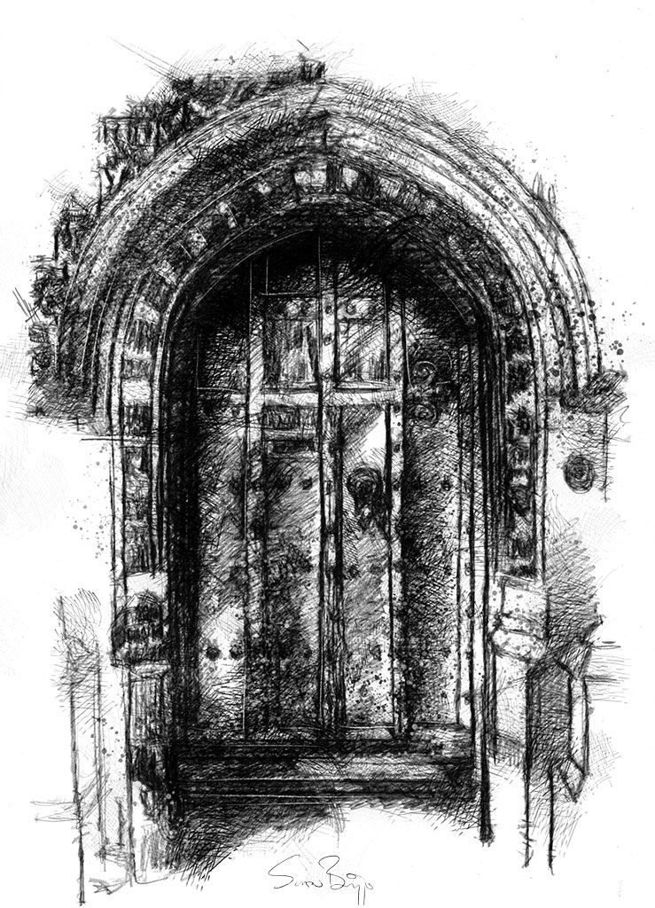 739x1024 Oxford Door Sketch A Day Oxfords, Sketches And Prints - Oxford Sketch