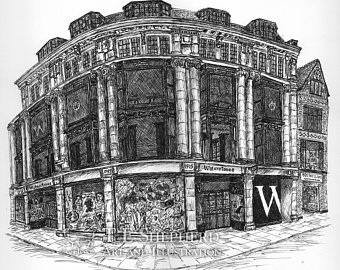 340x270 Oxford Drawing Etsy - Oxford Sketch