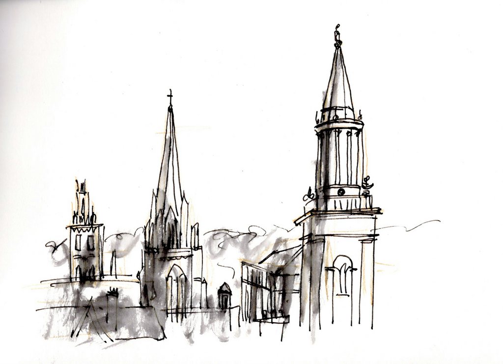 1024x742 Urban Sketches Of Oxford - Oxford Sketch