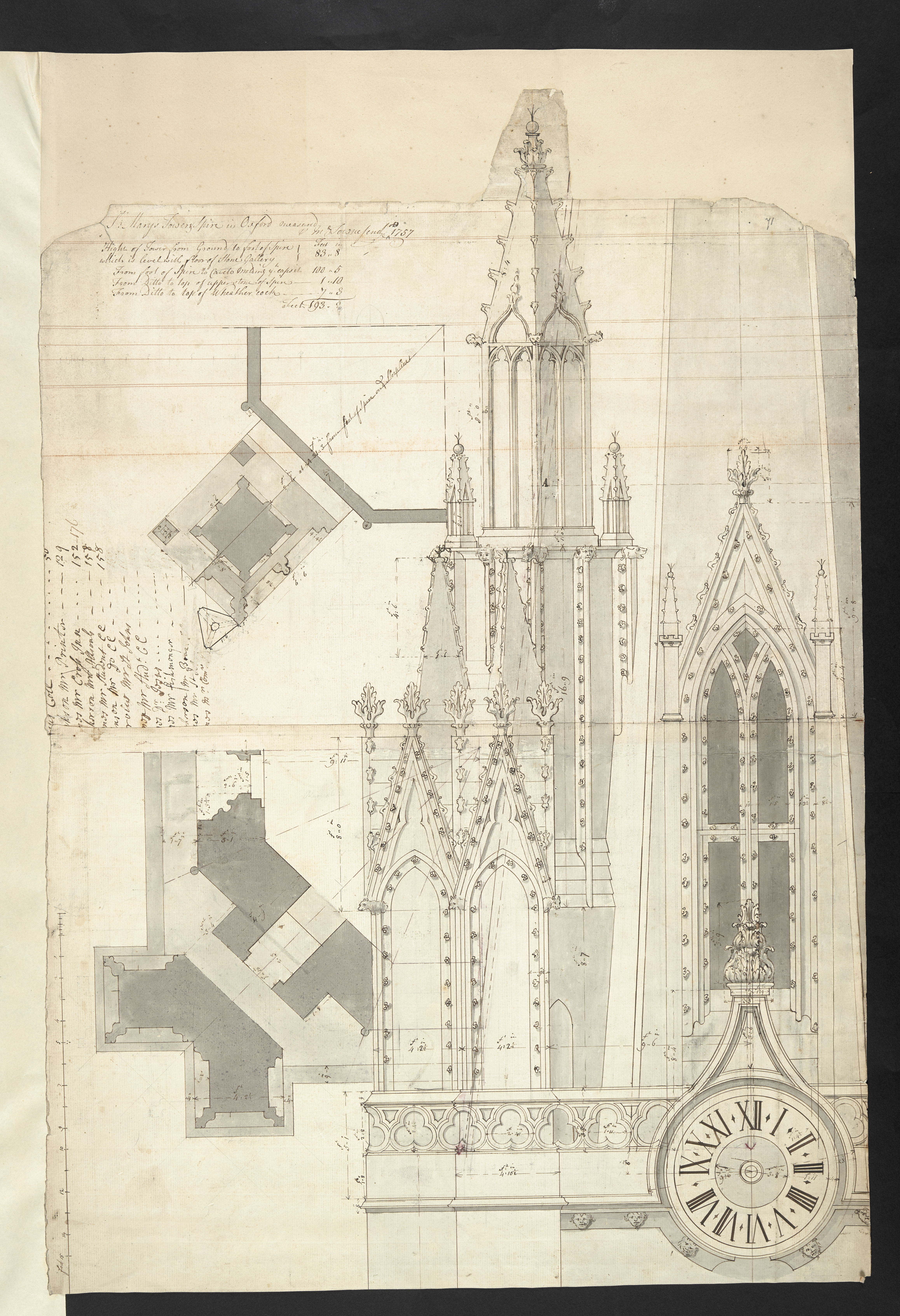 4632x6773 Architectural Drawings By The Bucklers British Library - Oxford Sketch