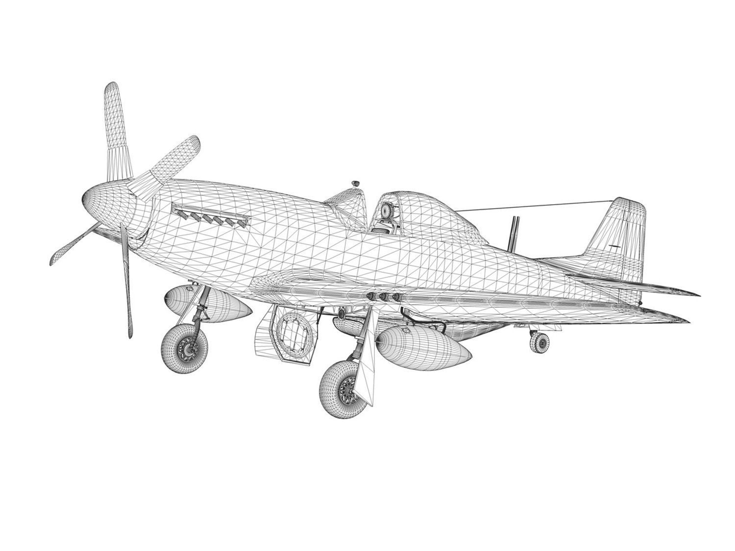 1500x1125 North American P 51d Mustang - P 51 Mustang Sketch