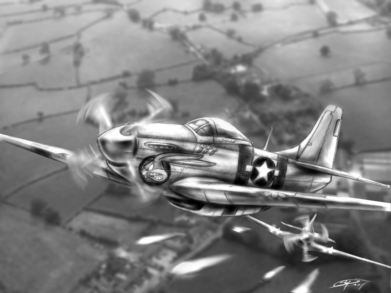 P 51 Mustang Sketch at PaintingValley.com | Explore collection of P 51 ...