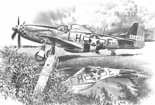 500x340 Pencil Sketches - P 51 Mustang Sketch