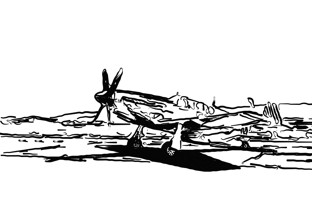 1283x856 Print Of A P 51 Mustang Fighter Sketch Deetlebop Art - P 51 Mustang Sketch