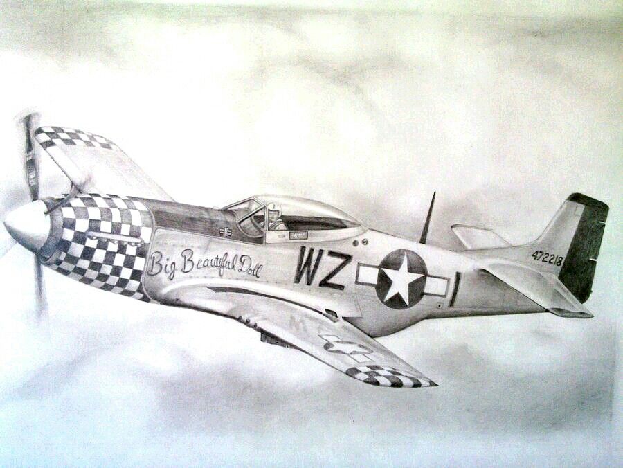 900x676 P 51 Mustang Pencil Drawing A R T Pencil Drawings - P51 Mustang Sketch