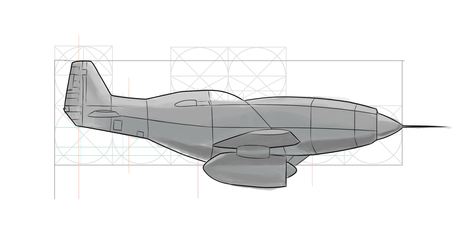 1920x960 Artstation - P51 Mustang Sketch