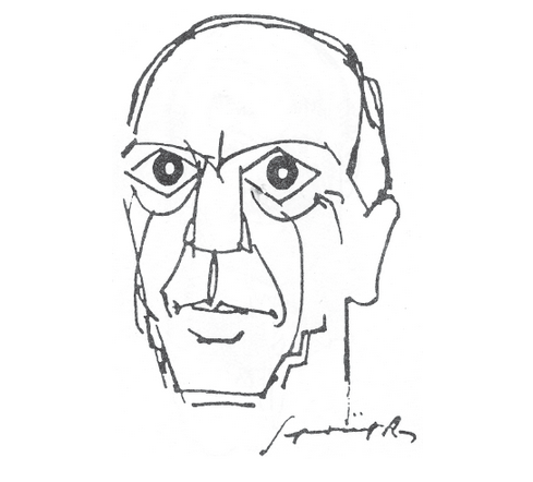 489x442 Keerthik Sasidharan On Twitter A Sketch Of Pablo Picasso By - Pablo Picasso Sketches